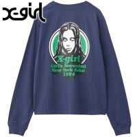エックスガール X-girl ロングスリーブTシャツ [105254011004 FW25] MESSAGE AND FACE CIRCLE LOGO L/S TEE レディース xgirl トップス