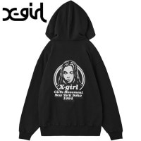 エックスガール X-girl ジップアップスウェットフーディー [105254012015 FW25] MESSAGE AND FACE ZIP UP SWEAT HOODIE レディース xgirl