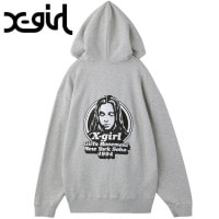 エックスガール X-girl ジップアップスウェットフーディー [105254012015 FW25] MESSAGE AND FACE ZIP UP SWEAT HOODIE レディース xgirl