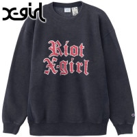 エックスガール X-girl チャンピオン リバースウィーブ スウェットトップ [105254012022 FW25] X-girl x Champion REVERSE WEAVE R FADED 