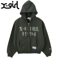エックスガール X-girl チャンピオン リバースウィーブ ジップアップフーディー [105254012023 FW25] X-girl x Champion REVERSE WEAVE R STE