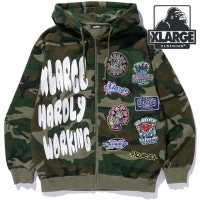 エクストララージ XLARGE フーデッドスウェット [101254012004 FW25] MULTI LOGO ZIP UP HOODED SWEATSHIRT メンズ トップス ジップアップパー