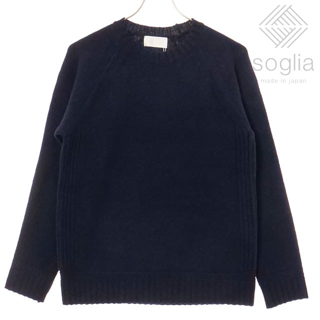 ソリア Soglia ランドノア セーター [FW25] LANDNOAH Sweater メンズ・レディース トップス クルーネック ニット 日本製 Navy 正規取扱店