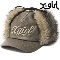 エックスガール X-girl ロゴ イヤーフラップキャップ [105254051001 FW25] EMBOSSED LOGO PATCH EARFLAP CAP レディース xgirl 帽子 防寒 