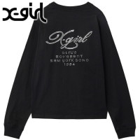 エックスガール X-girl ラインストーンロゴ ロングスリーブTシャツ [105254011007 FW25] RHINESTONE COMBINATION LOGO L/S TEE レディース x
