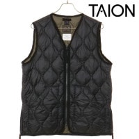 タイオン TAION ミリタリー Vネックダブルジップダウンベスト [TAION-001ALSZML-1 FW25] U MILITARY V NECK W-ZIP DOWN VEST メンズ・レディ