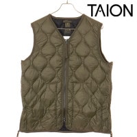 タイオン TAION ミリタリー Vネックダブルジップダウンベスト [TAION-001ALSZML-1 FW25] U MILITARY V NECK W-ZIP DOWN VEST メンズ・レディ