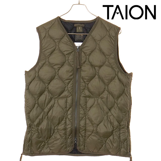 タイオン TAION ミリタリー Vネックダブルジップダウンベスト [TAION-001ALSZML-1 FW25] U MILITARY V NECK W-ZIP DOWN VEST メンズ・レディース アウター インナーダウン ソフトシェル D.OLIVE 正規取扱店