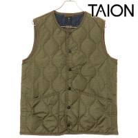 タイオン TAION ミリタリー クルーネックダウンベスト [TAION-004B2ML-1 FW25] U MILITARY CREW NECK DOWN VEST メンズ・レディース アウター イ