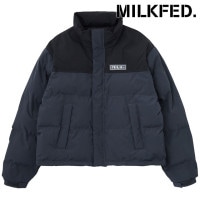 ミルクフェド MILKFED. バーパッチ パファージャケット [103254021004 FW25] BAR PATCH PUFFER JACKET レディース アウター 中綿ジャケット 防寒 ブラ