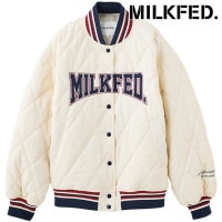 ミルクフェド MILKFED. サテンロゴパッチ キルテッドジャケット [103254021003 FW25] SATIN LOGO PATCH QUILTED JACKET レディース アウター 中