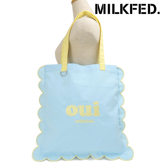 ミルクフェド MILKFED. ラッフル トートバッグ [103254053003 FW25] RUFFLE TOTE BAG レディース 鞄 肩掛け キャンバストート ライトブルー 【メール便配送】 正規取扱店