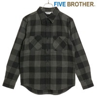 ファイブブラザー FIVE BROTHER メンズ ヘビーフランネル ワークシャツ [152161] HEAVY FLANNEL WORK SHIRTS トップス 長袖 ネルシャツ アメカジ BLAC