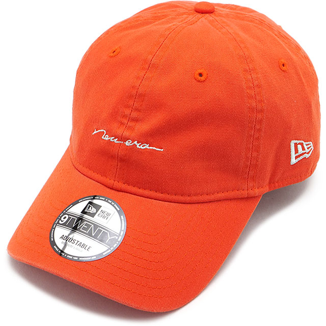 ニューエラ キャップ NEW ERA CAP 9TWENTY 手書き風ロゴ [14668049 FW25] 920CS HANDWRITTEN メンズ・レディース 帽子 オレンジ 正規取扱店