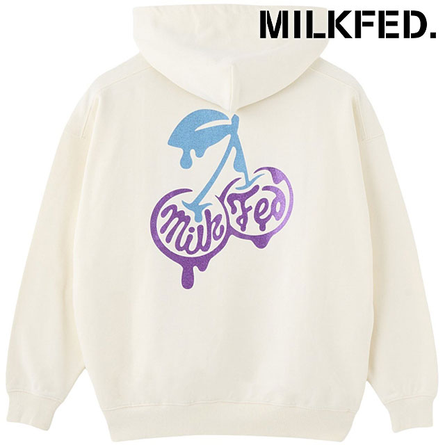 ミルクフェド MILKFED. メルティチェリー スウェットフーディー [103254012007 FW25] MELTY CHERRY SWEAT HOODIE レディース トップス プルオーバーパーカー オフホワイト 正規取扱店