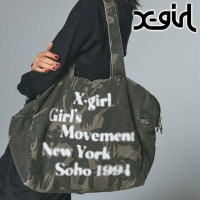 エックスガール X-girl ツーウェイ ビッグ トートバッグ [105254053006 FW25] HAZY LOGO 2WAY BIG TOTE BAG レディース xgirl 鞄 キャンバスト