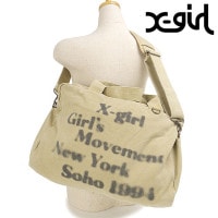 エックスガール X-girl ツーウェイ ビッグ トートバッグ [105254053006 FW25] HAZY LOGO 2WAY BIG TOTE BAG レディース xgirl 鞄 キャンバスト