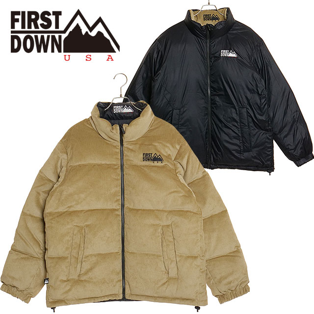 ファーストダウン FIRST DOWN バブル ダウンジャケット コーデュロイ [F742003-30] BUBBLE DOWN JKT CORDUROY メンズ アウター リバーシブル BEIGE 正規取扱店