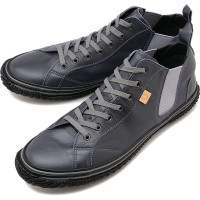 【返品送料無料】スピングル SPINGLE スニーカー [SP442-108 FW25] SP-442 メンズ 日本製 カンガルーレザー サイドゴア Charcoal-Gray 正規取扱店|SPING