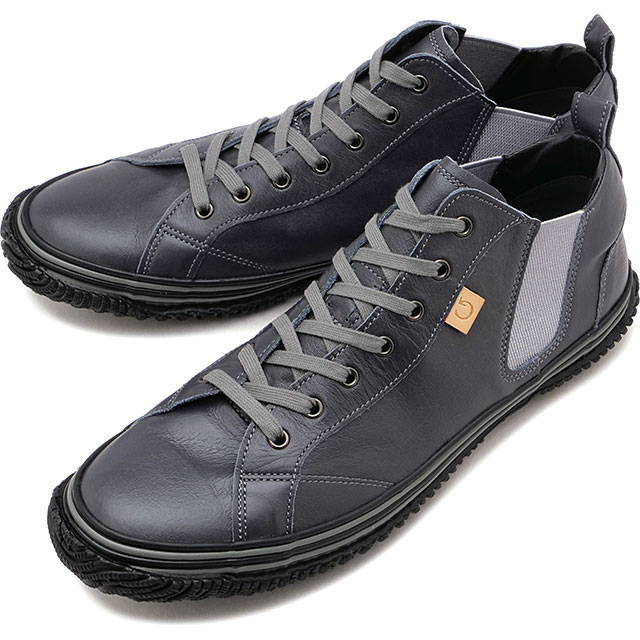 【返品送料無料】スピングル SPINGLE スニーカー [SP442-108 FW25] SP-442 メンズ 日本製 カンガルーレザー サイドゴア Charcoal-Gray 正規取扱店