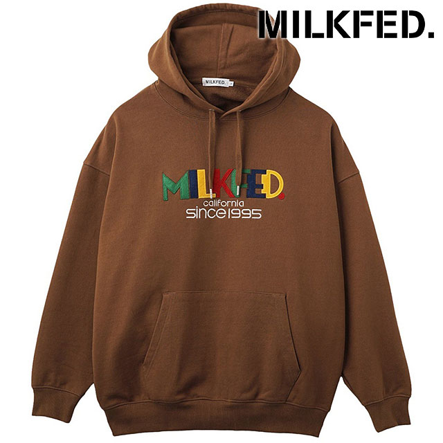 ミルクフェド MILKFED. レトロロゴフェルトパッチ スウェットフーディー [103254012011 FW25] RETRO LOGO FELT PATCH SWEAT HOODIE レディース トップス プルオーバーパーカー ブラウン 正規取扱店