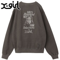 エックスガール X-girl クルーネック スウェットトップ [105254012016 FW25] MIX LOGO & FACE FADED CREWNECK SWEAT TOP レディース xg
