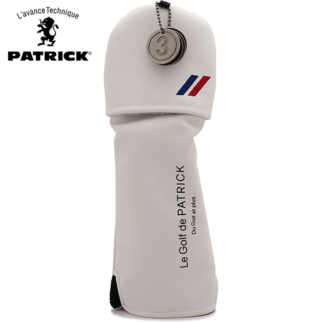 パトリック ゴルフ PATRICK GOLF ユーティリティ用ヘッドカバー [241-830 FW24] HEAD COVER UT 130cc対応 番手変換プレート付き レスキュー WHT ホワイト系 正規取扱店