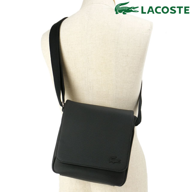 ラコステ LACOSTE メンズクラシック フラップクロスオーバーバッグ [NH4423HC-000 FW24] MENS CLASSIC FLAP CROSSOVER BAG 鞄 ショルダーバッグ サッチェルバッグ NOIR 正規取扱店