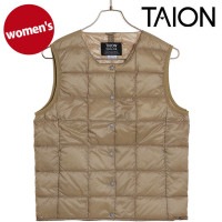 タイオン TAION クルーネックボタンダウンベスト [TAION-W004 FW24] W CREW NECK BUTTON DOWN VEST レディース アウター インナーダウン ベーシック S