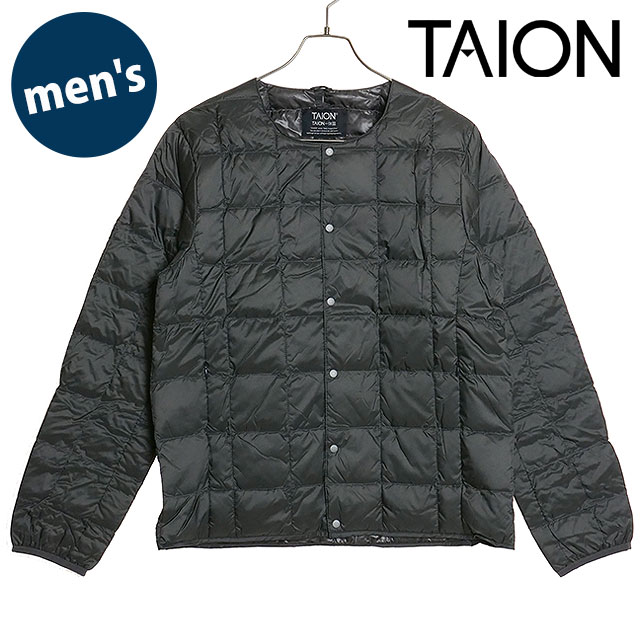 タイオン TAION クルーネックボタンダウンジャケット [TAION-104 FW24] M CREW NECK DOWN JKT メンズ アウター インナーダウン ベーシック D.CHARCOAL 正規取扱店