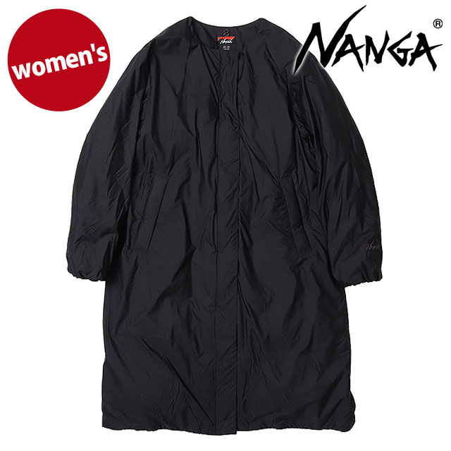 ナンガ NANGA ノーカラーダウンコート [ND2442-1C600-B FW24] W NO COLLAR DOWN COAT レディース アウター ダウンジャケット ゆったりシルエット アウトドア BLK 正規取扱店