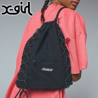 エックスガール X-girl ナップサック [105252053009 SU25] KNAPSACK メンズ・レディース 鞄 リュック xgirl BLACK ブラック 黒 正規取扱店|X-girl（