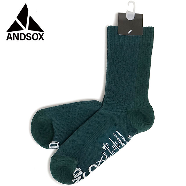 アンドソックス ANDSOX サポートパイルアンクル [31410/31411 FW25] SUPPORT PILE ANKLE メンズ・レディース 靴下 アンクルソックス 滑り止め付き 日本製 GREEN 【メール便配送】 正規取扱店