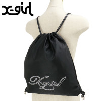 エックスガール X-girl ラインストーン ナップサック [105254053008 FW25] RHINESTONE KNAPSACK レディース xgirl 鞄 ジムバッグ リュックサック ブラ