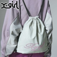 エックスガール X-girl ラインストーン ナップサック [105254053008 FW25] RHINESTONE KNAPSACK レディース xgirl 鞄 ジムバッグ リュックサック グレ