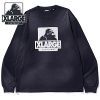 エクストララージ XLARGE ロングスリーブTシャツ [101254011007 FW25] DISCHARGE PRINTED OG L/S TEE メンズ トップス 長袖 クルーネック ブラック