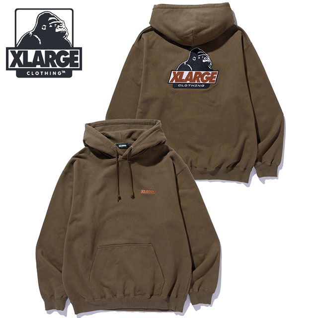 エクストララージ XLARGE フーデッドスウェットシャツ [101254012010 FW25] OLD OG HOODED SWEATSHIRT メンズ トップス プルオーバー パーカー ブラウン 正規取扱店