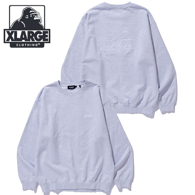 エクストララージ XLARGE クルーネック スウェットシャツ [101254012013 FW25] SLANTED OG CREWNECK SWEATSHIRT メンズ トップス プルオーバー トレーナー アッシュ グレー 正規取扱店