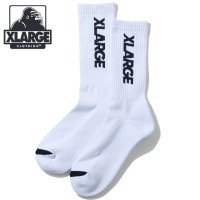 エクストララージ XLARGE ロゴソックス [101254054002 FW25] STANDARD LOGO SOCKS メンズ 靴下 クルーソックス スポーツ スニーカーソックス ホワイト 【メ