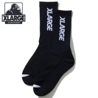 エクストララージ XLARGE ロゴソックス [101254054002 FW25] STANDARD LOGO SOCKS メンズ 靴下 クルーソックス スポーツ スニーカーソックス ブラック 【メ