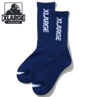 エクストララージ XLARGE ロゴソックス [101254054002 FW25] STANDARD LOGO SOCKS メンズ 靴下 クルーソックス スポーツ スニーカーソックス ネイビー 【メ