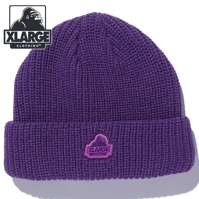 エクストララージ XLARGE カフビーニー [101254051008 FW25] SLANTED OG CUFF BEANIE メンズ 帽子 ニットキャップ パープル 【メール便配送】 正規取扱店