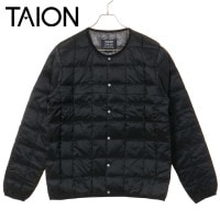  TAION С 롼ͥåܥ󥸥㥱å [TAION-104OS FW25] U OVER SIZE CREW NECK BUTTON DOWN JKT 󥺡ǥ  ʡ ӥå륨å BLACK 谷Ź