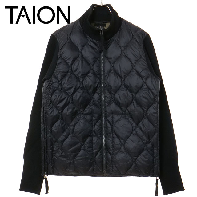 タイオン TAION ミリタリー ハイネックニット＋ダウン [TAION-102ALSSNZML-1 FW25] U MILITARY HI NECK KNIT＋DOWN メンズ・レディース アウター インナーダウン ソフトシェル BLACK 正規取扱店