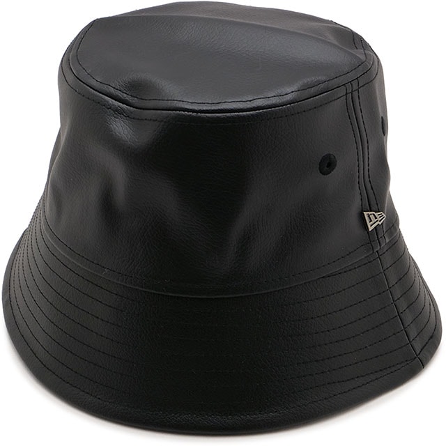 ニューエラ NEW ERA シンセティックレザー バケットハット [14667751 FW25] BUCKET-01 SB SYNTHETIC LEATHER メンズ・レディース 帽子 ブラック 正規取扱店
