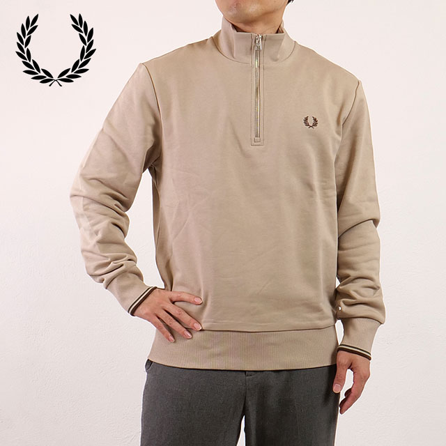 【SALE】フレッドペリー FRED PERRY ハーフジップ スウェットシャツ [M3574-50A FW25Q4] HALF ZIP SWEATSHIRT メンズ トップス トレーナー プルオーバー WARM-OAT/COURT-GREEN/BURNT-TOBACCO 正規取扱店【ts】