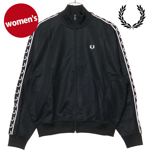 フレッドペリー FRED PERRY テープド トラックジャケット [J9100-184 FW25Q4] TAPED TRACK JACKET レディース アウター トラックトップ ブルゾン ジャージ上 BLACK 正規取扱店
