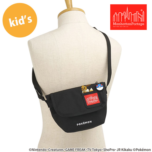 マンハッタンポーテージ Manhattan Portage ナイロンメッセンジャーバッグ ポケモン [MP1602FZPPKMN25 SS26] NYLON MESSENGER BAG (XXXS) FZP メンズ・レディース ポケットモンスター ミニショルダー ブラック 正規取扱店