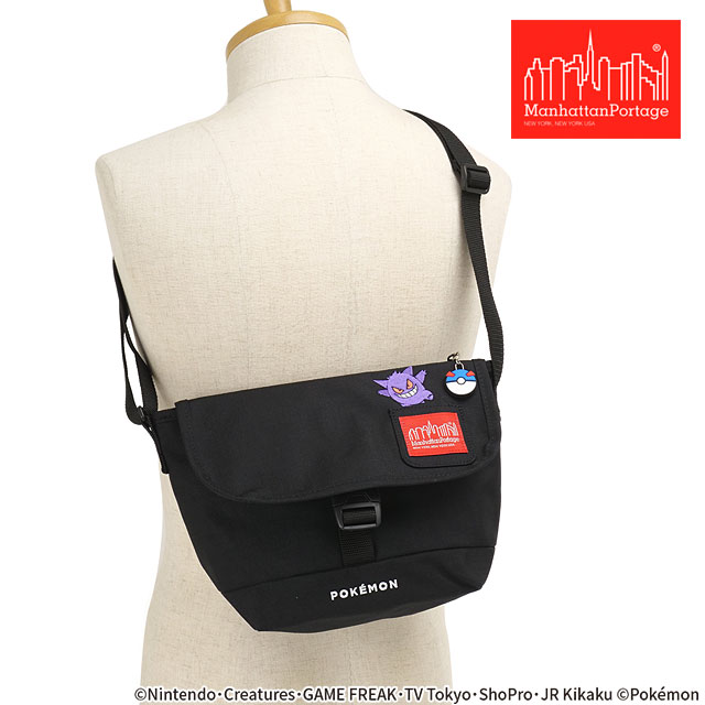 マンハッタンポーテージ Manhattan Portage ナイロンメッセンジャーバッグ ポケモン [MP1603FZPPKMN25 SS26] NYLON MESSENGER BAG (XXS) FZP メンズ・レディース ポケットモンスター ミニショルダー ブラック 正規取扱店