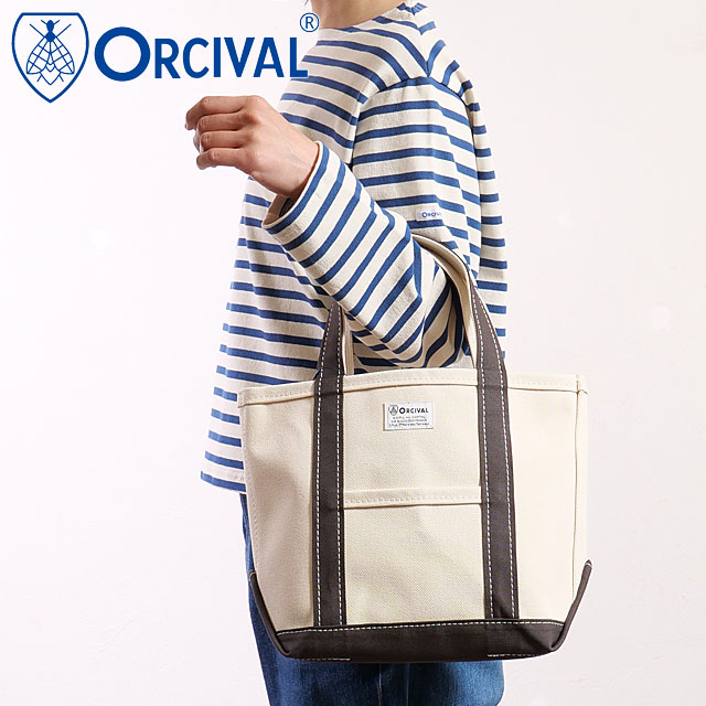 オーシバル ORCIVAL トートバッグ スモール [OR-H0285-KWC] TOTE BAG SMALL メンズ・レディース ユニセックス 鞄 日本製 キャンバストート 小サイズ 帆布 ホワイト系 ECRU/CHARCOAL 正規取扱店